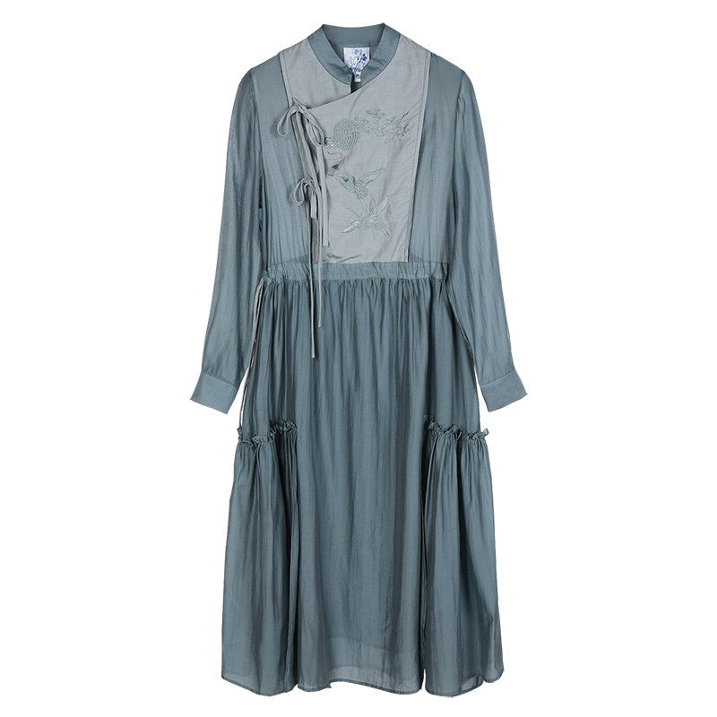 9rotic_Vintage_Tie_Waist_Stand_Collar_Animal_Print_Cheongsam_H_Silhouette_Mini_Dresses_MISSTT