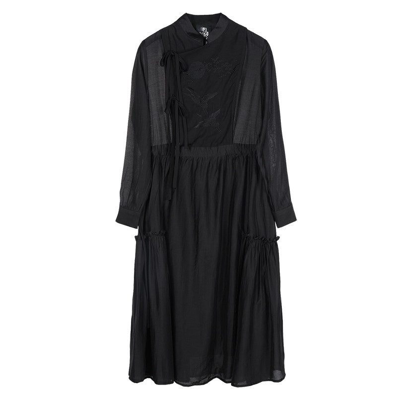 9rotic_Vintage_Tie_Waist_Stand_Collar_Animal_Print_Cheongsam_H_Silhouette_Mini_Dresses_MISSTT