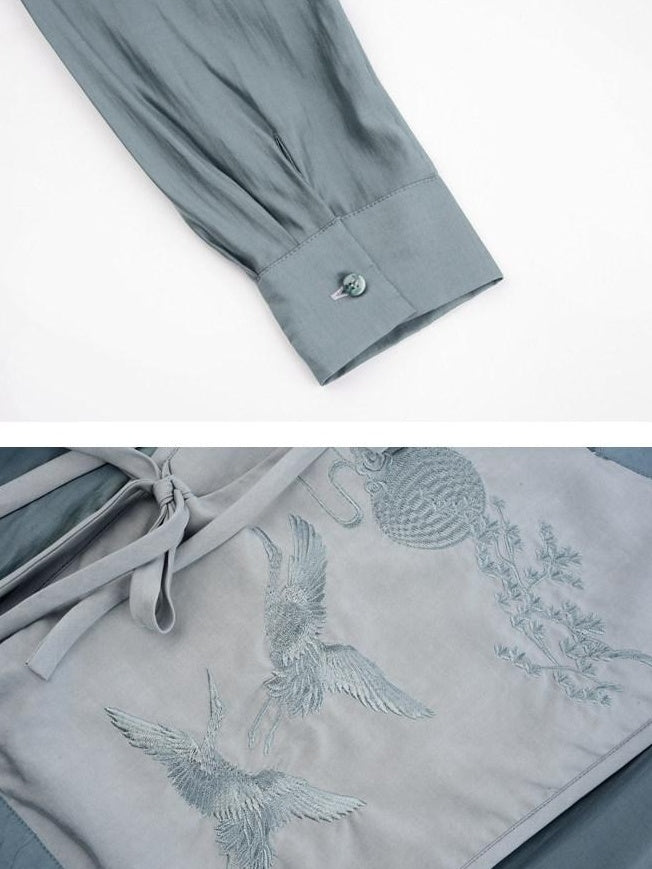 9rotic Vintage Tie Waist Stand Collar Animal Print Cheongsam H Silhouette Mini Dresses