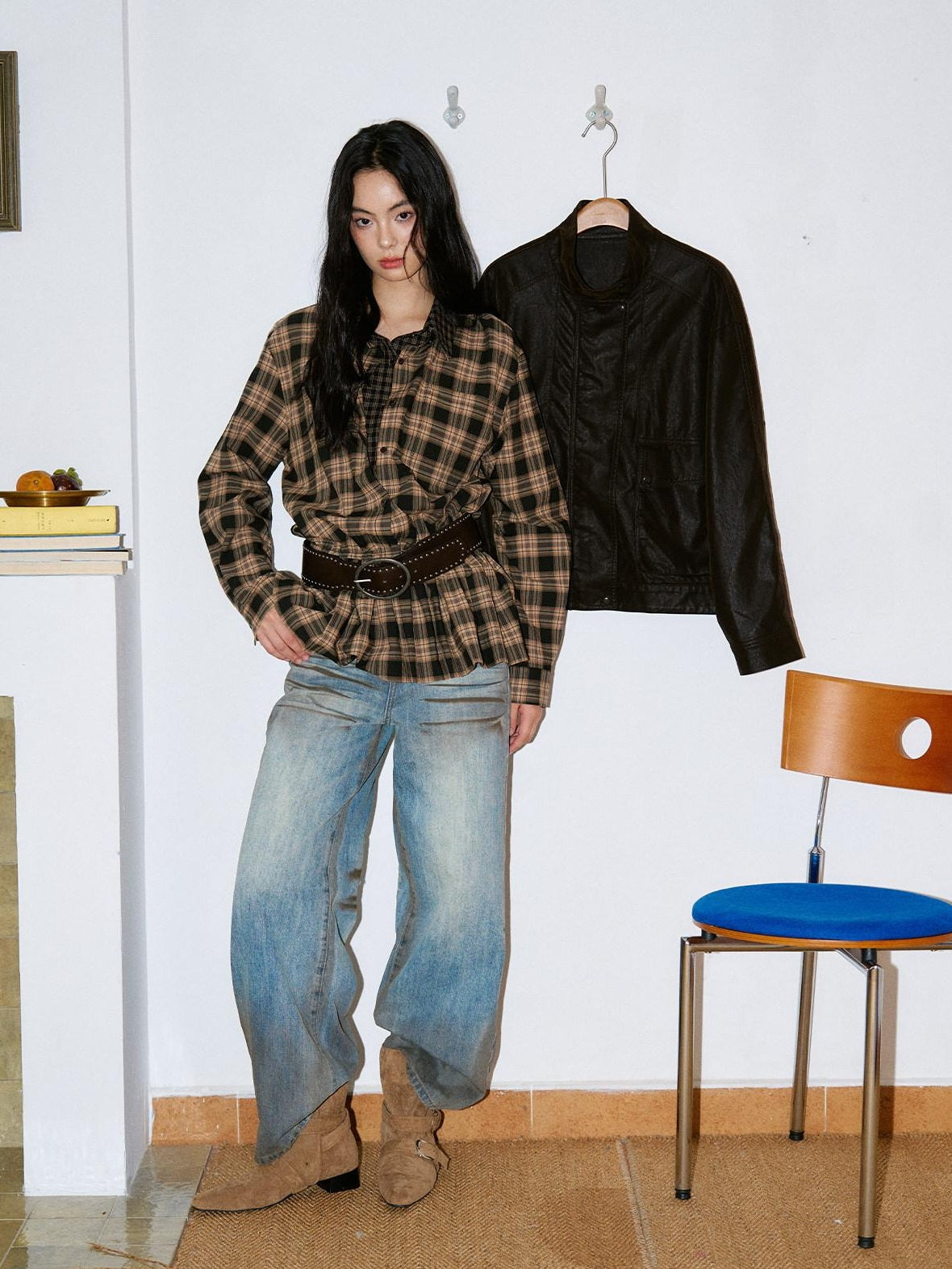 9rotic Washed Vintage Distressed Straight Natural Waist Cotton Denim Women Maxi Dresses