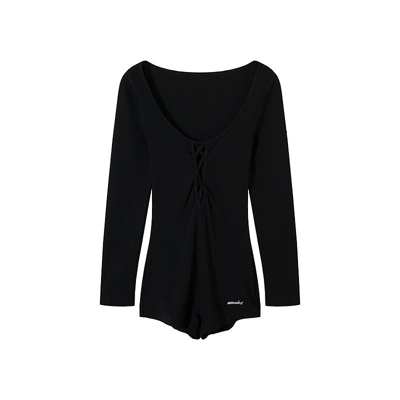 AE30_Saint_Black_Textured_Deep_V-neck_Women&