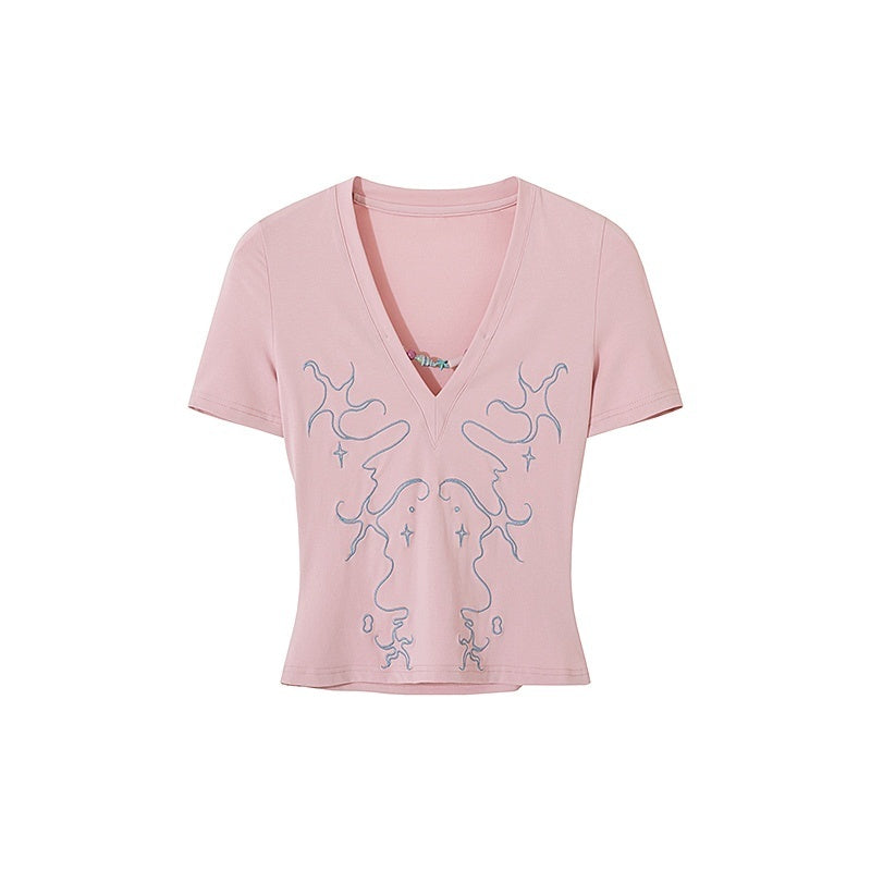 AE30_Saint_Starfish_Contrast_Embroidery_Beaded_V-neck_Slim_Fit_Women&