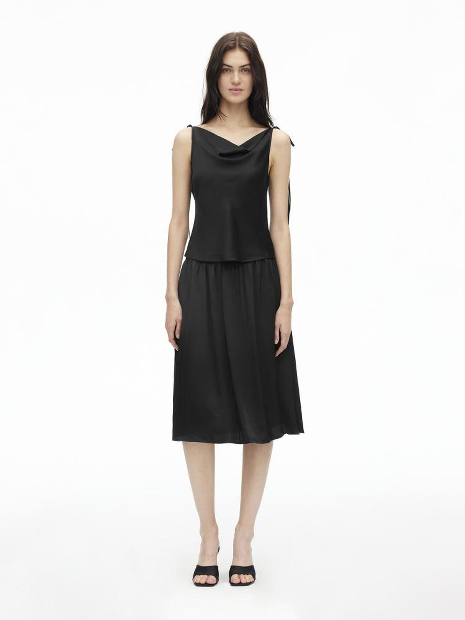 AFTADAWN Adjustable Off Shoulder Top Flowy Midi Skirt Set