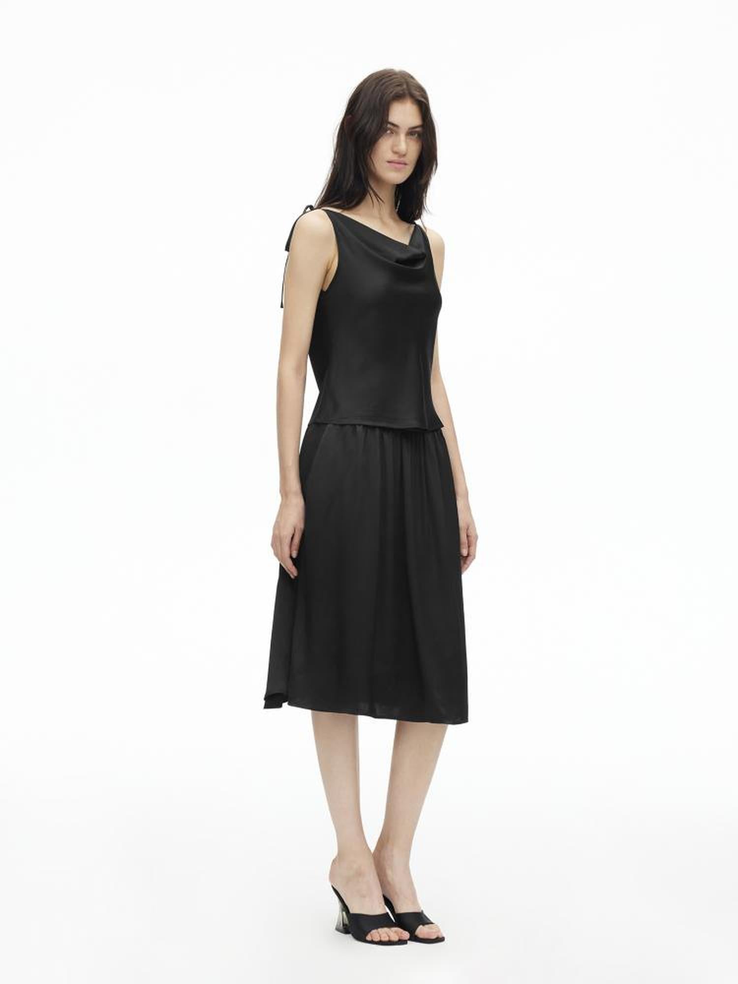 AFTADAWN Adjustable Off Shoulder Top Flowy Midi Skirt Set