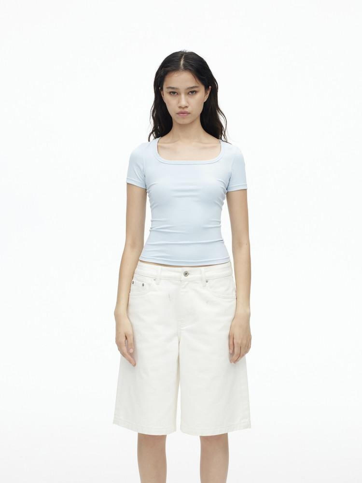AFTADAWN Airy Quick Dry U Neck Slim Fit Sport Women&