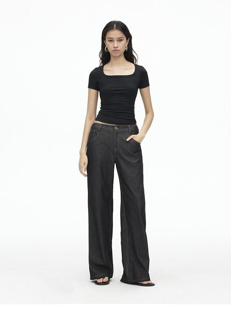 AFTADAWN Airy Quick Dry U Neck Slim Fit Sport Women&