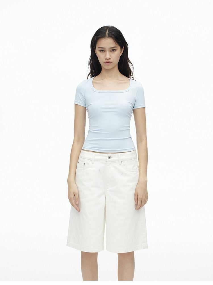 AFTADAWN Airy Quick Dry U Neck Slim Fit Sport Women&
