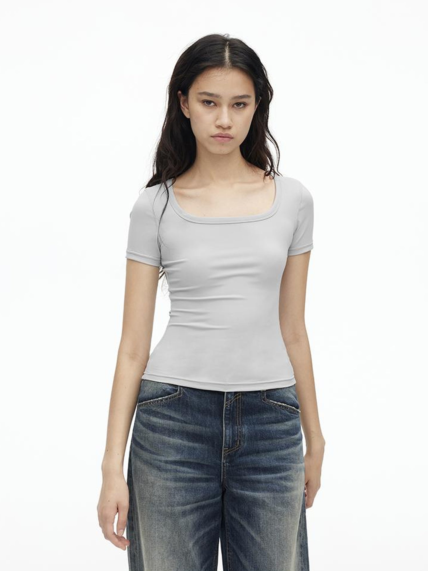 AFTADAWN Airy U Neck Motion Tee UV Cool Stretch Fit