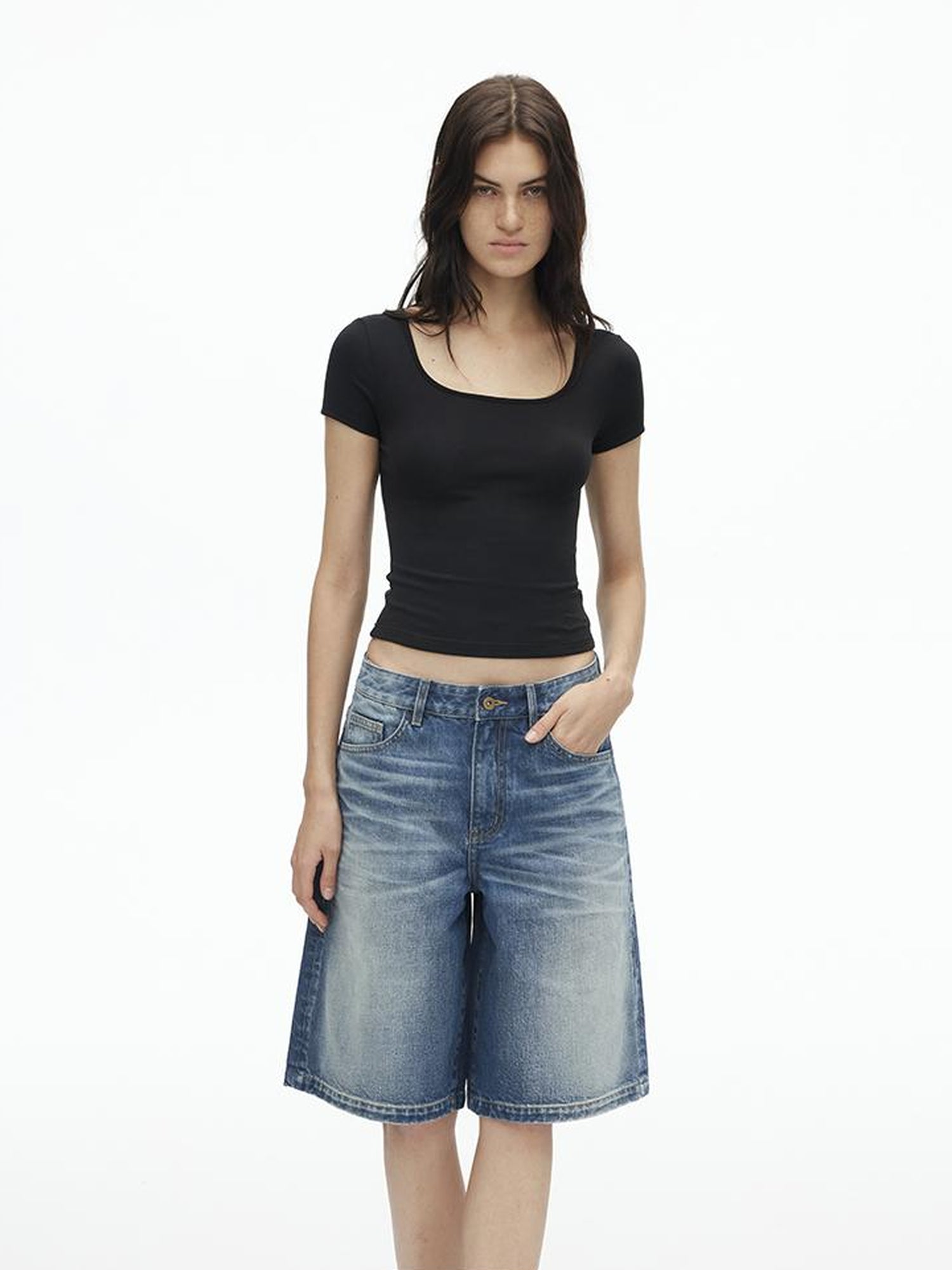 AFTADAWN Airy U Neck Motion Tee UV Cool Stretch Fit