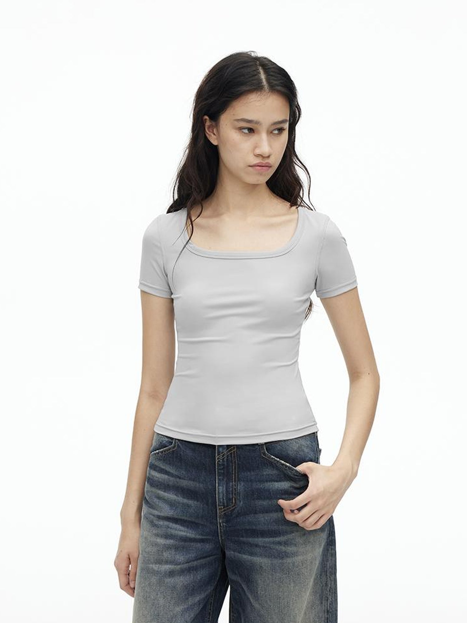 AFTADAWN Airy U Neck Motion Tee UV Cool Stretch Fit