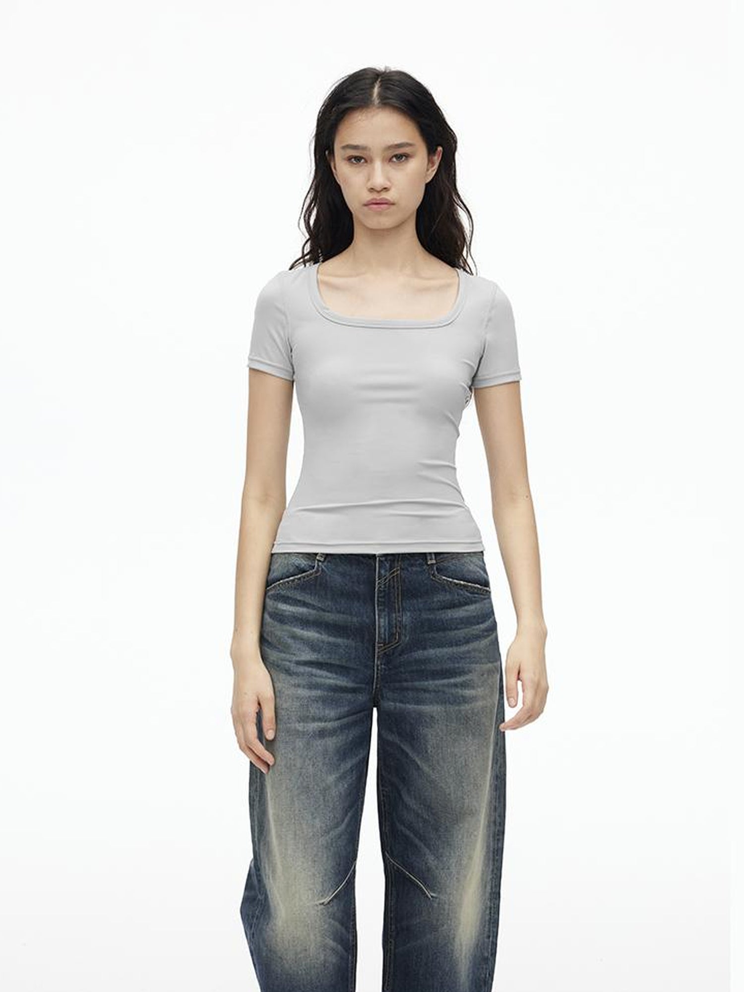 AFTADAWN Airy U Neck Motion Tee UV Cool Stretch Fit