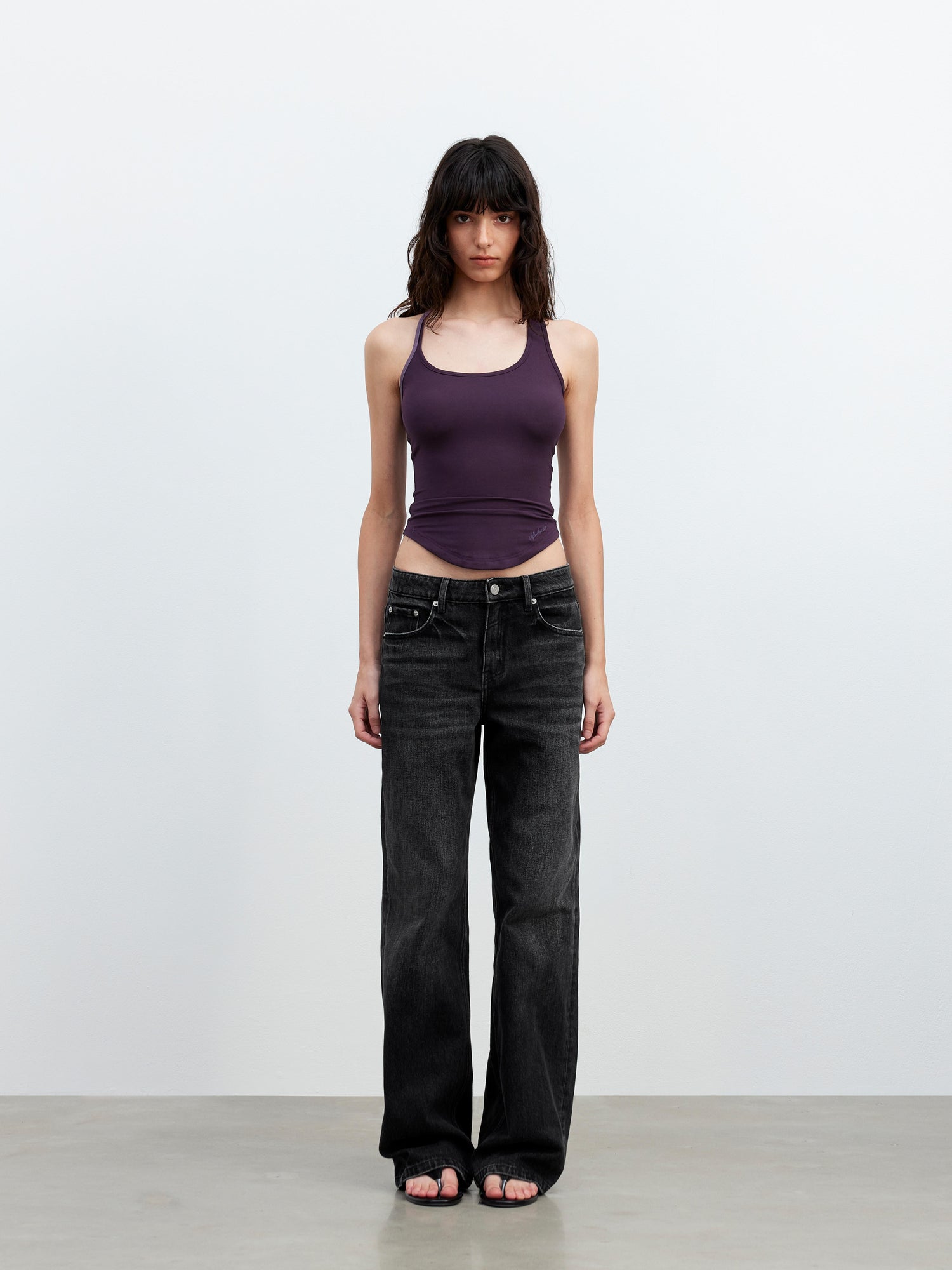 AFTADAWN Asymmetric Knotted Back Camisole with Contrast Straps