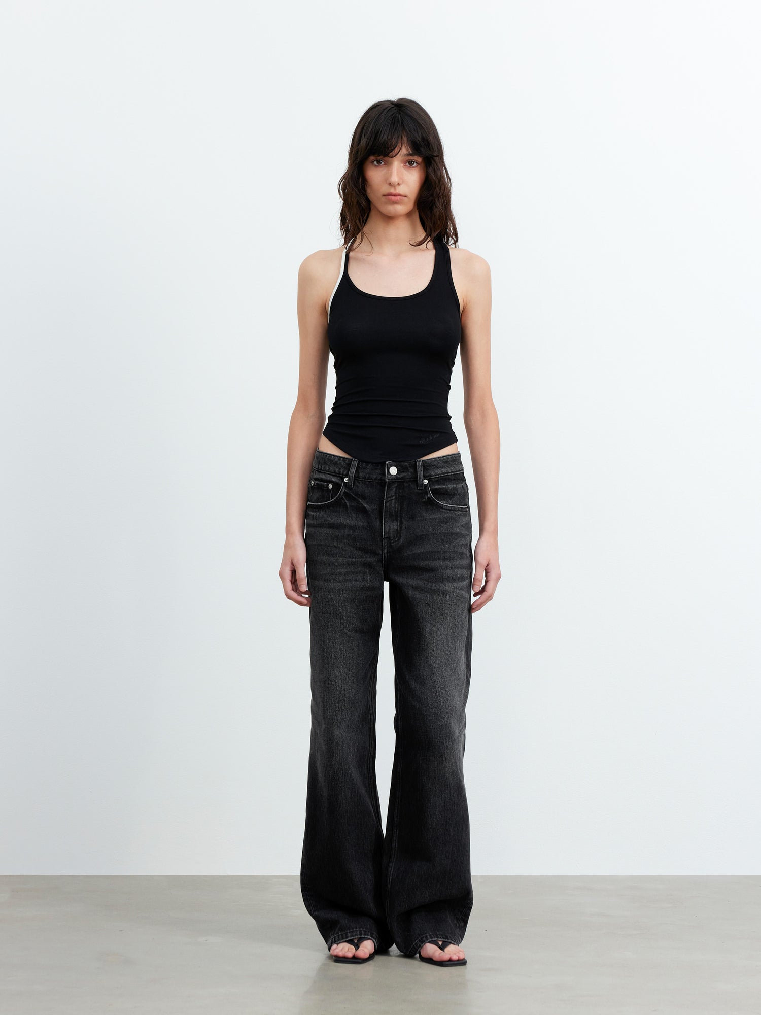 AFTADAWN Asymmetric Knotted Back Camisole with Contrast Straps