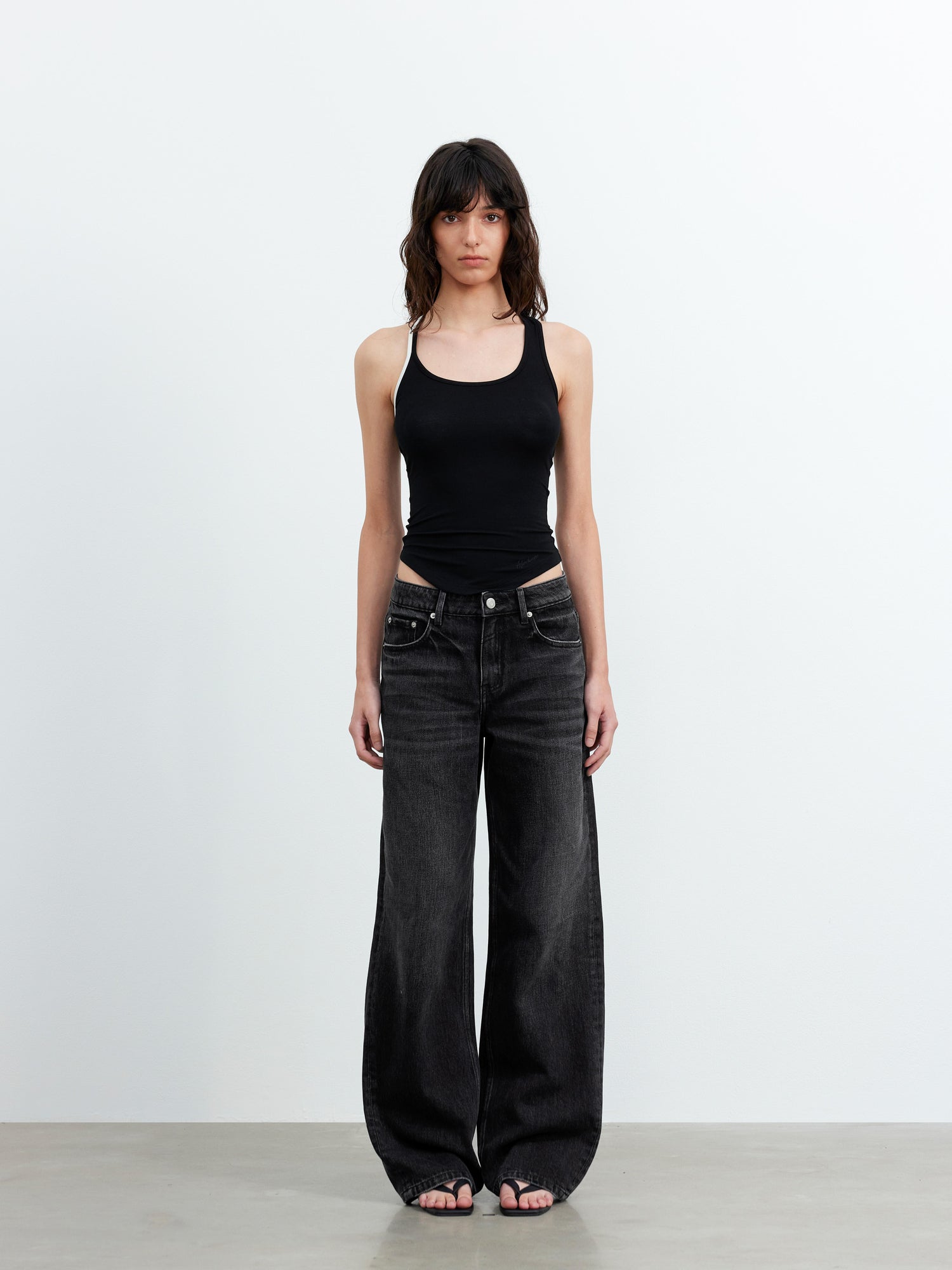 AFTADAWN Asymmetric Knotted Back Camisole with Contrast Straps