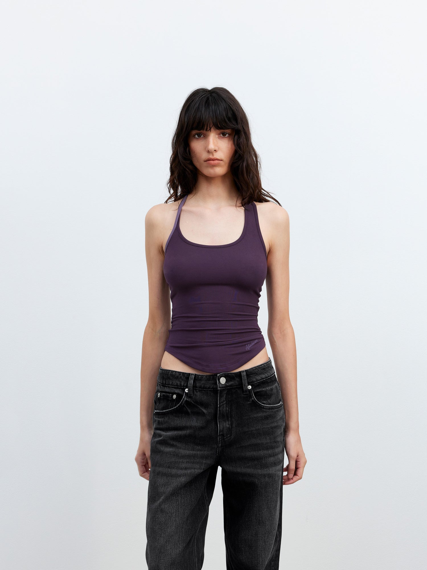 AFTADAWN Asymmetric Knotted Back Camisole with Contrast Straps