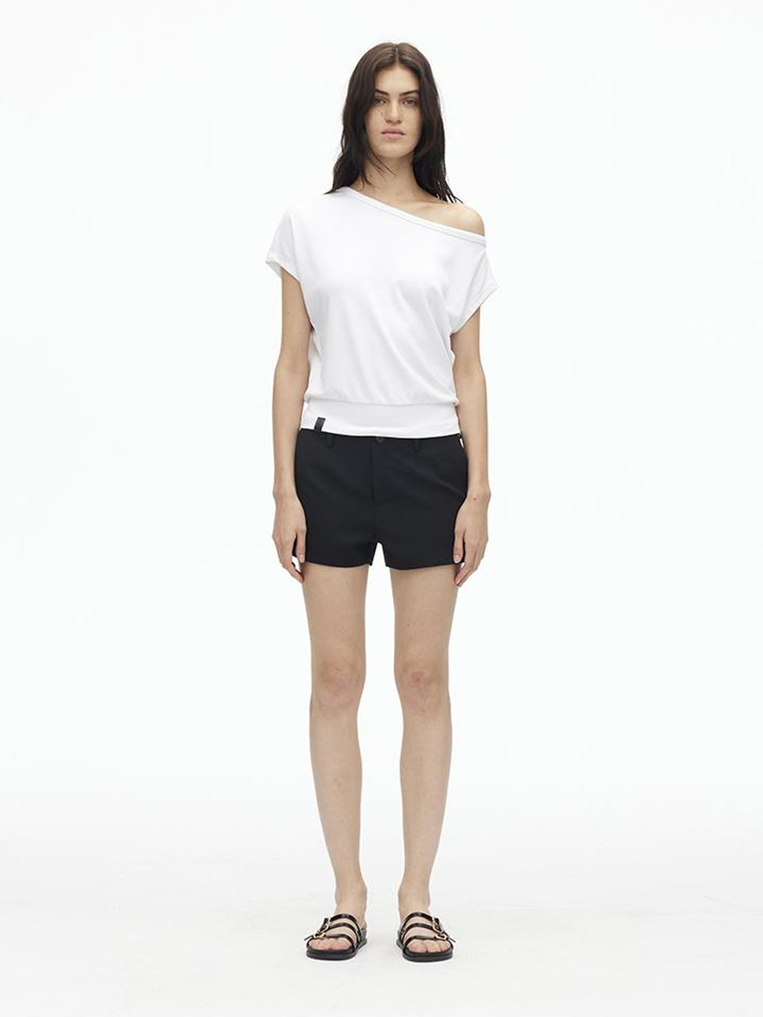 AFTADAWN Asymmetric Off Shoulder Modal T-shirt