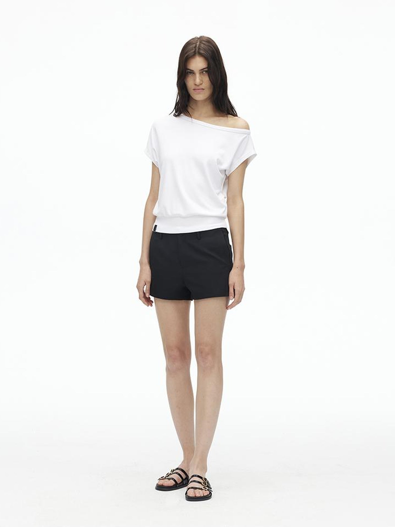AFTADAWN Asymmetric Off Shoulder Modal T-shirt