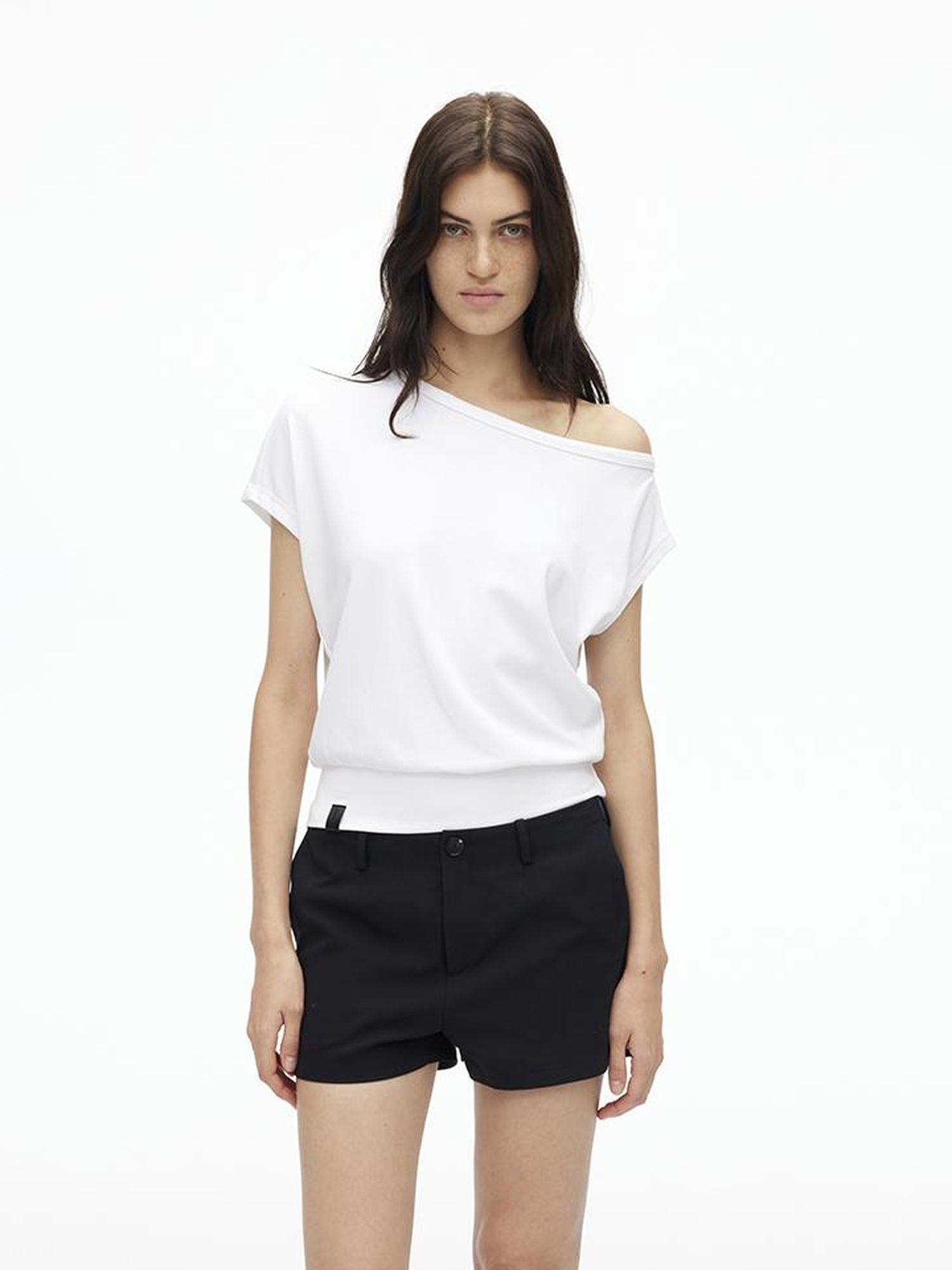 AFTADAWN Asymmetric Off Shoulder Modal T-shirt