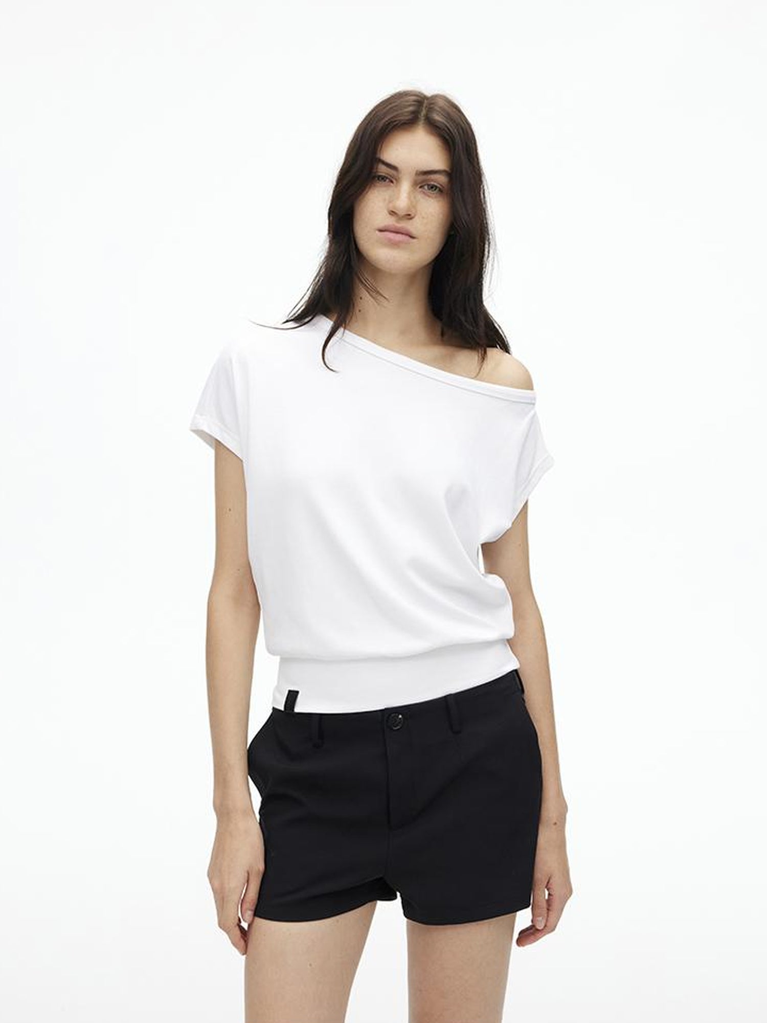 AFTADAWN Asymmetric Off Shoulder Modal T-shirt