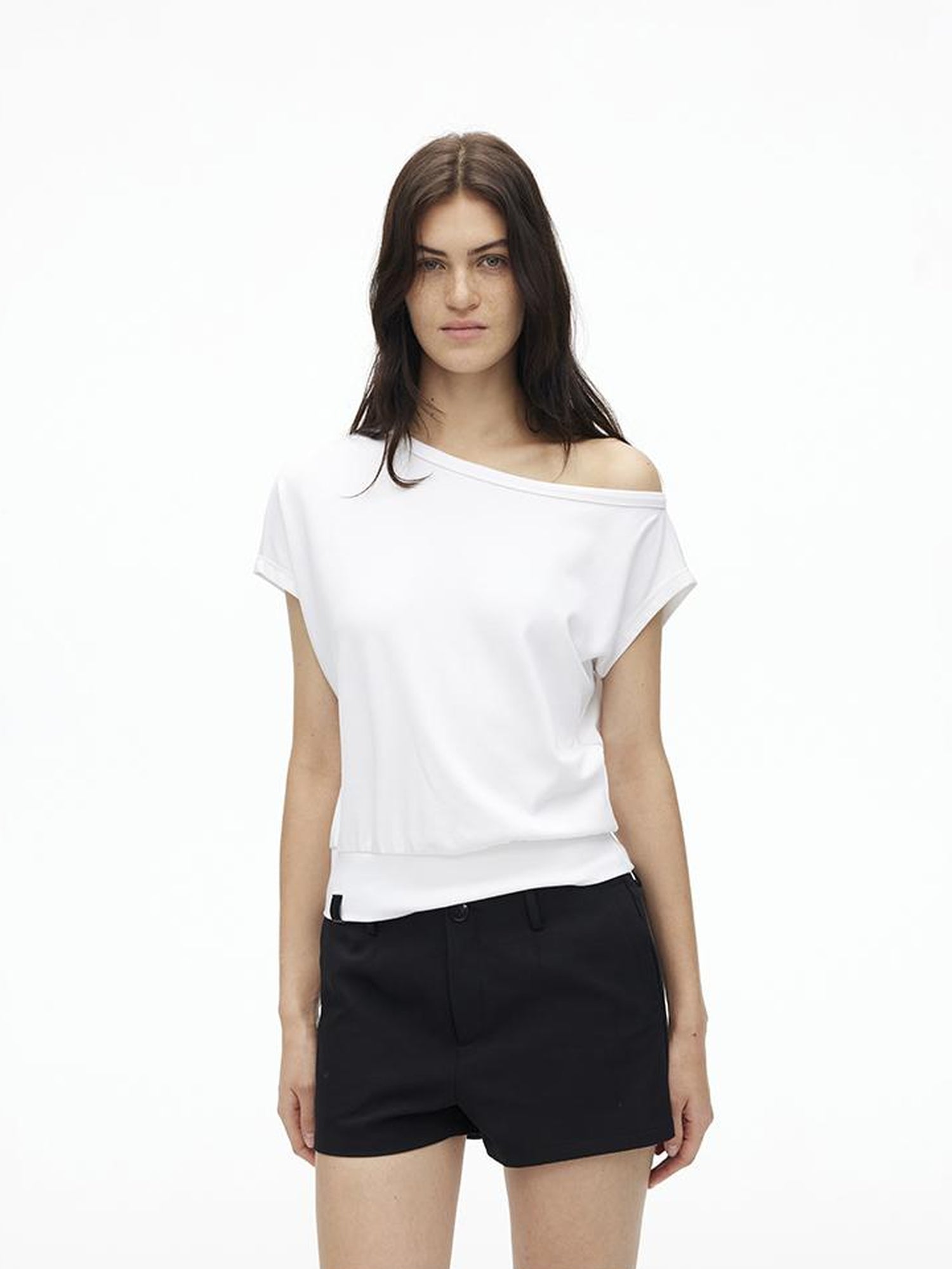 AFTADAWN Asymmetric Off Shoulder Modal T-shirt