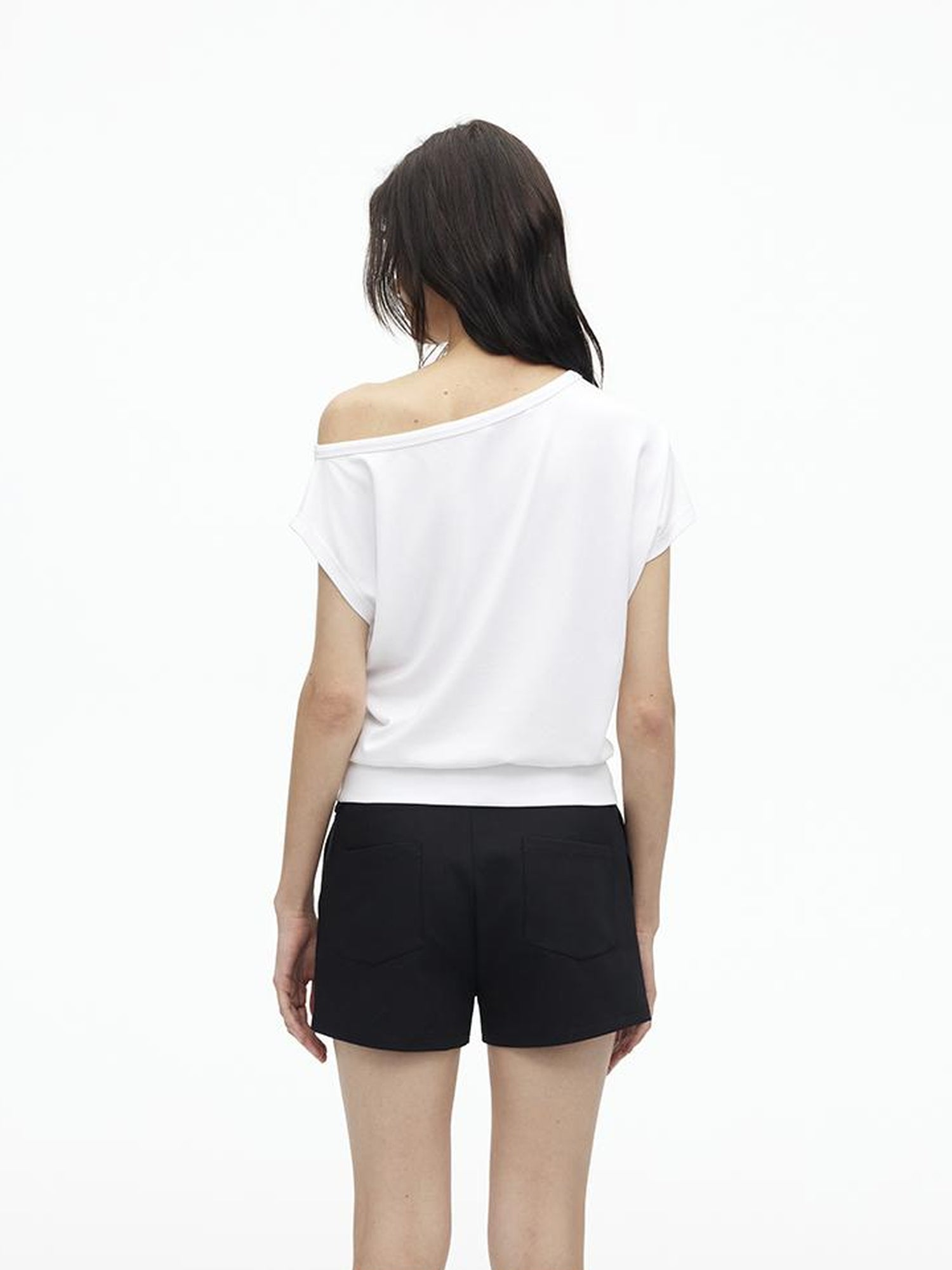 AFTADAWN Asymmetric Off Shoulder Modal T-shirt