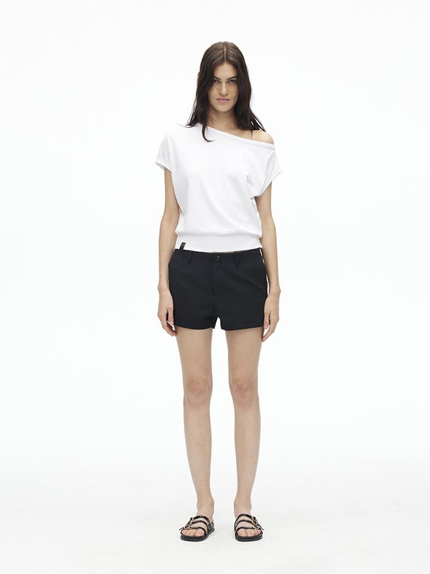 AFTADAWN Asymmetric Off Shoulder Modal T-shirt