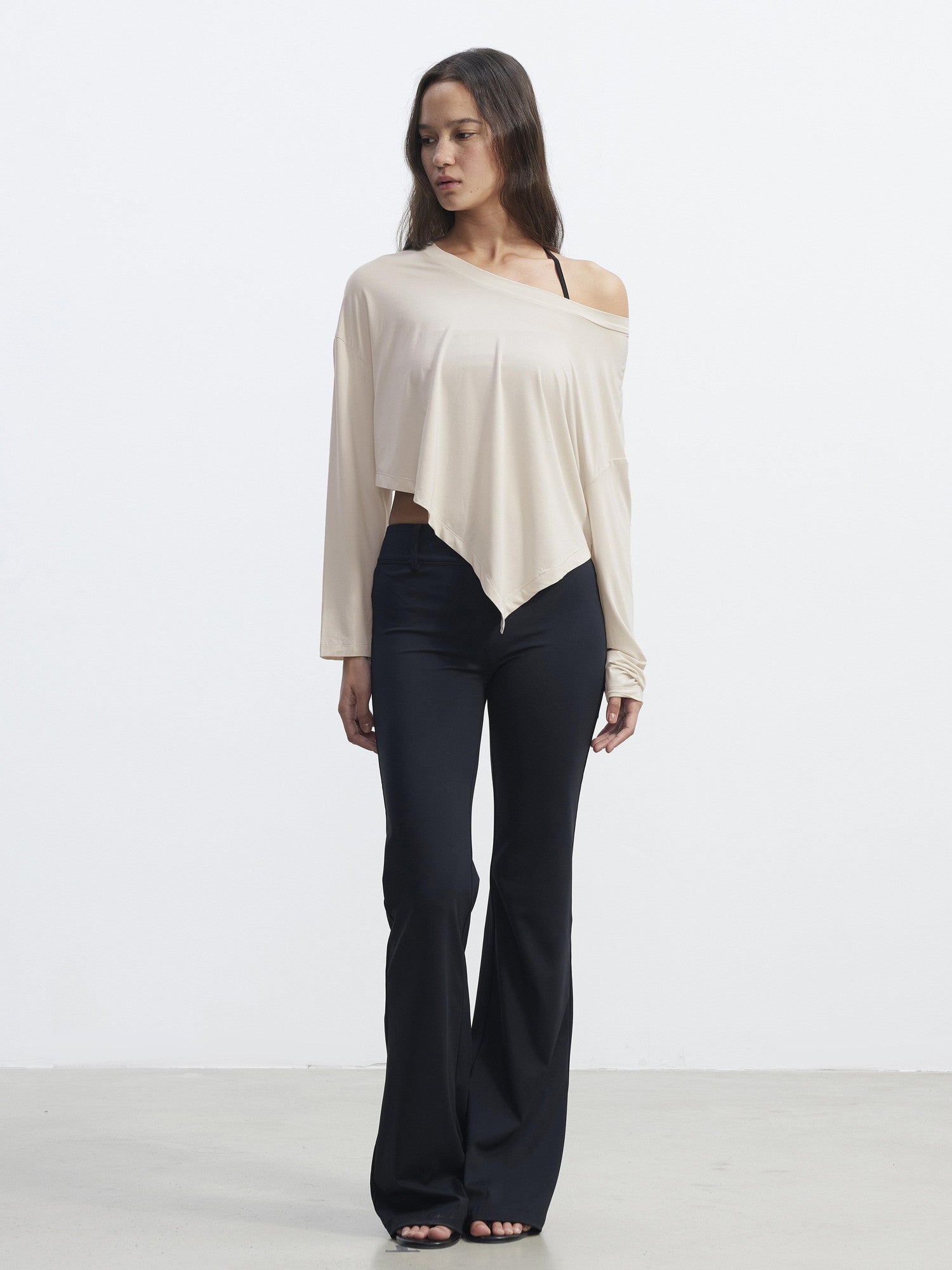 AFTADAWN Asymmetric One Shoulder Loose Cropped Women&