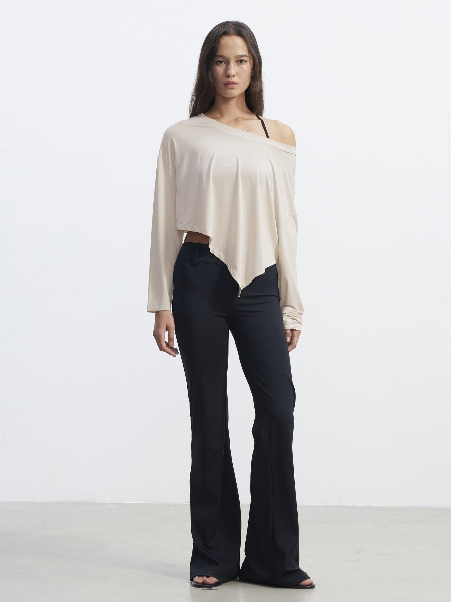 AFTADAWN Asymmetric One Shoulder Loose Cropped Women&