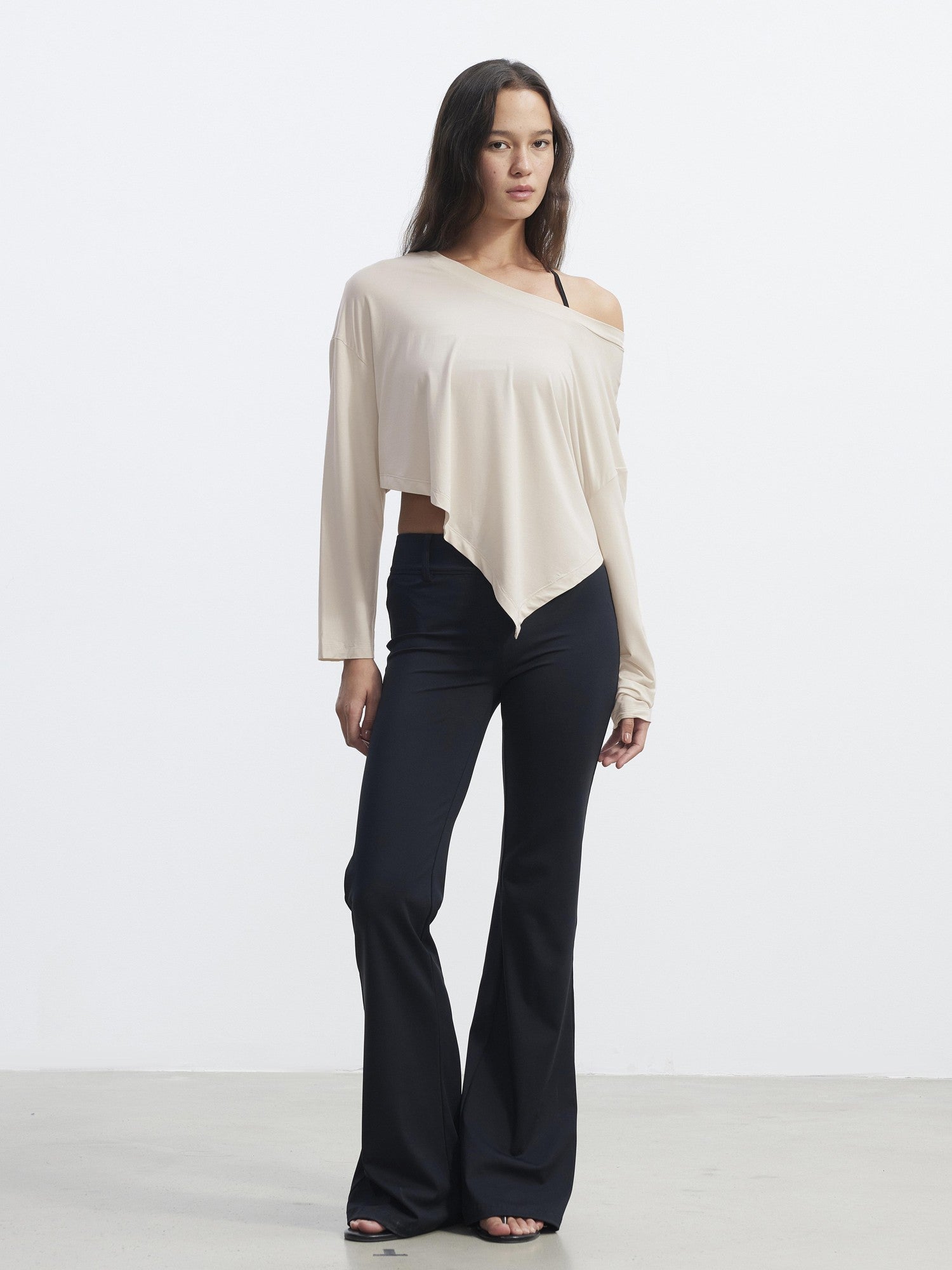 AFTADAWN Asymmetric One Shoulder Loose Cropped Women&