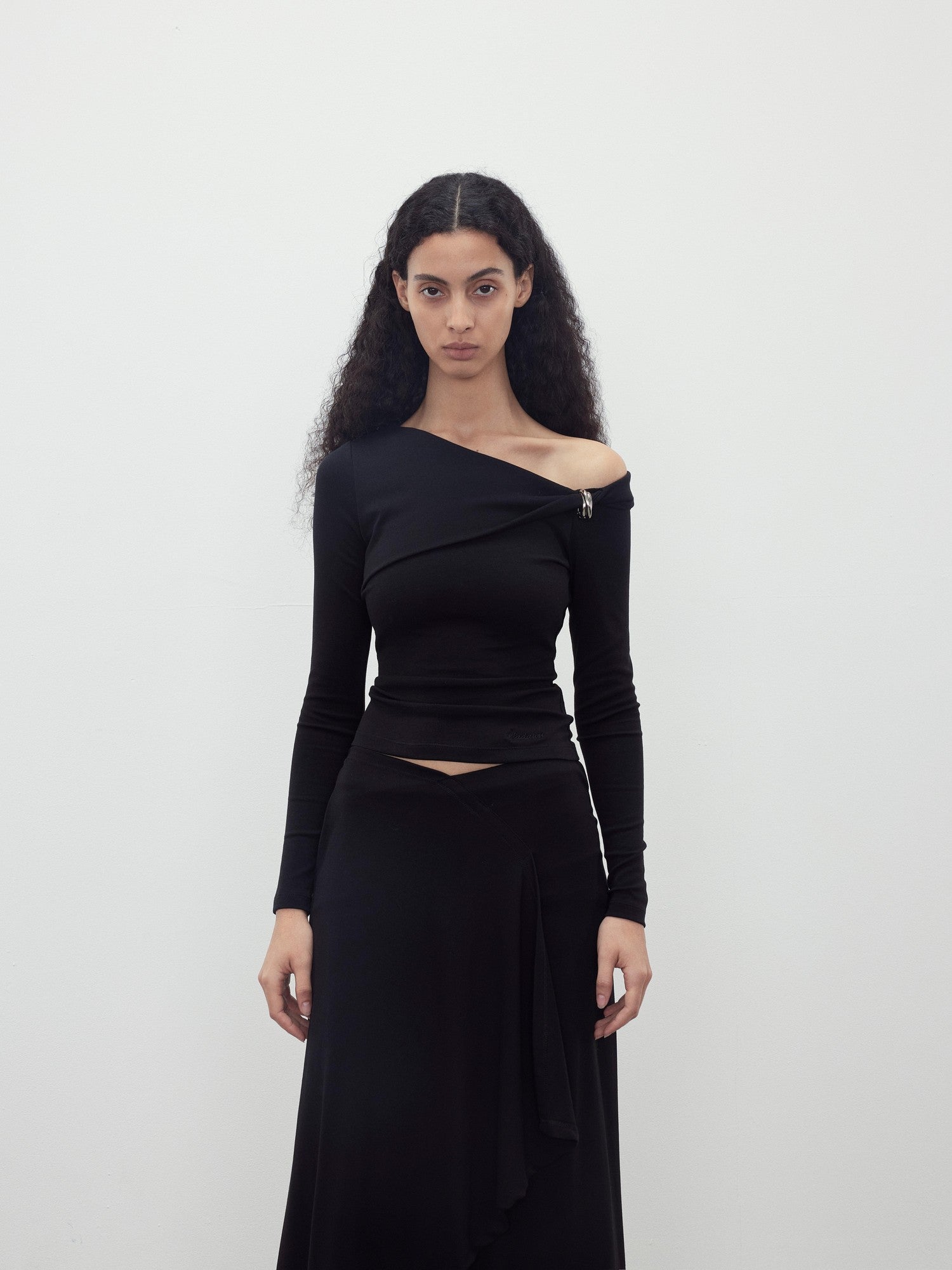 AFTADAWN Asymmetric Ruched Off Shoulder Women&