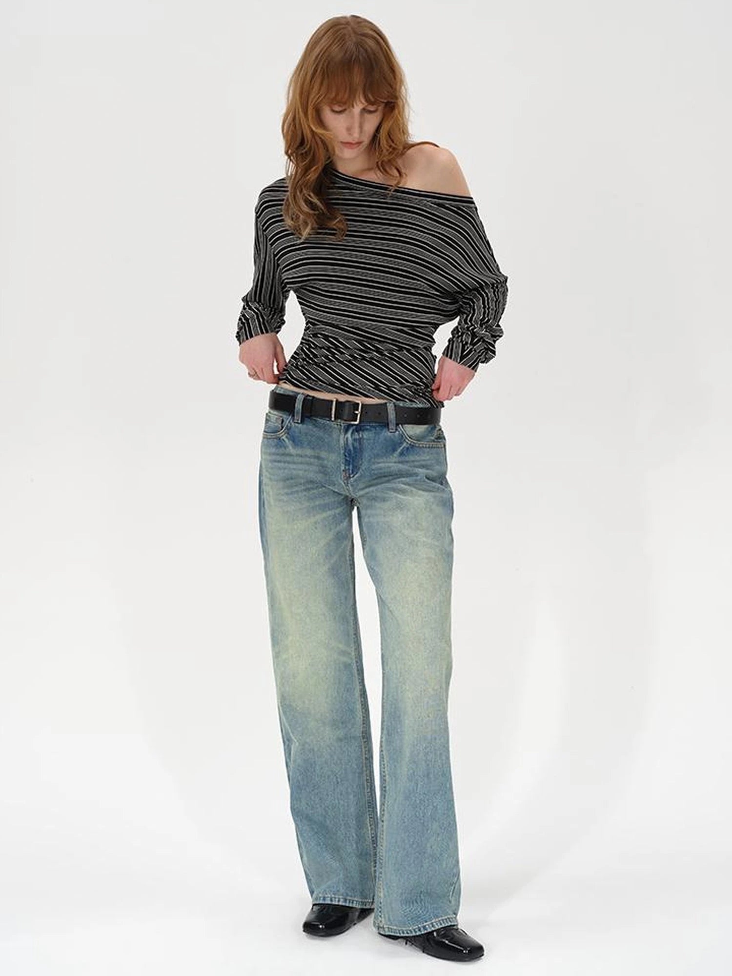 Asymmetric Shoulder Layered Ruffle T-shirt