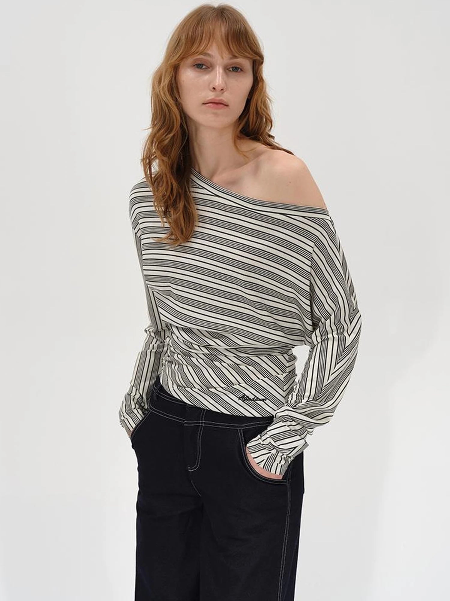 Asymmetric Shoulder Layered Ruffle T-shirt