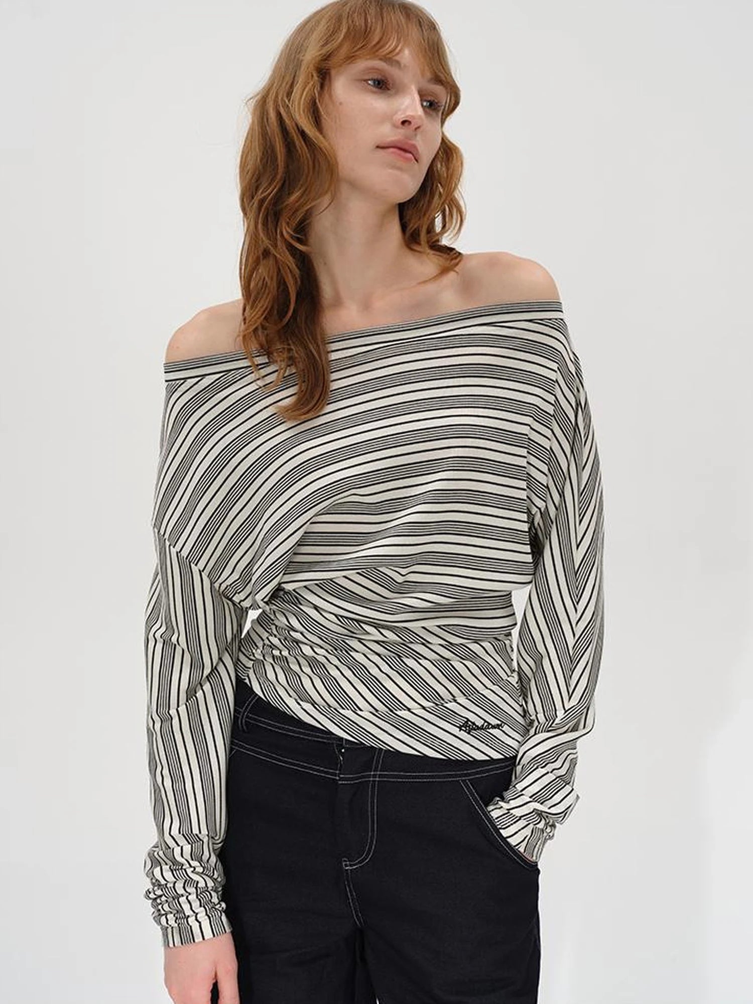 Asymmetric Shoulder Layered Ruffle T-shirt