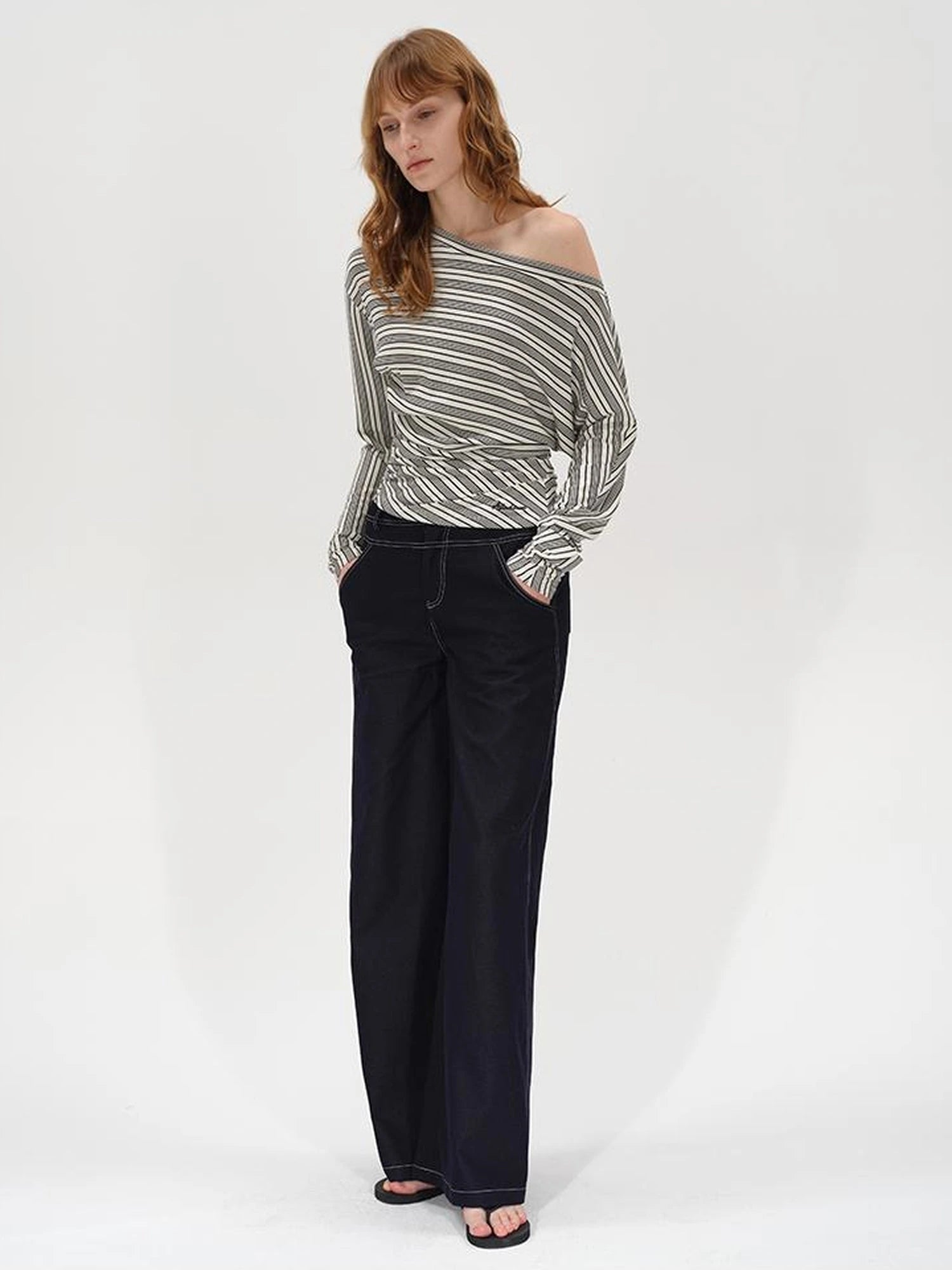 Asymmetric Shoulder Layered Ruffle T-shirt