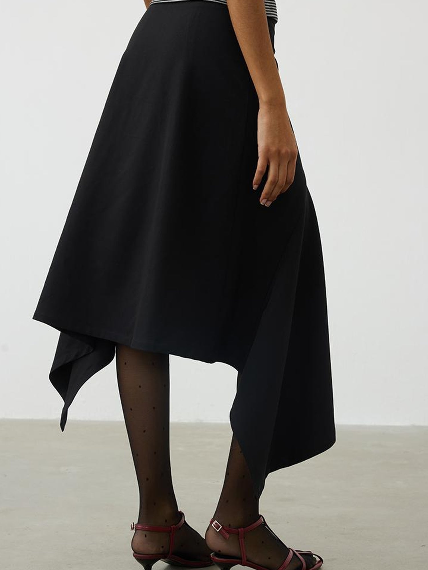 AFTADAWN Asymmetrical Flowy Midi Skirt With High Waist