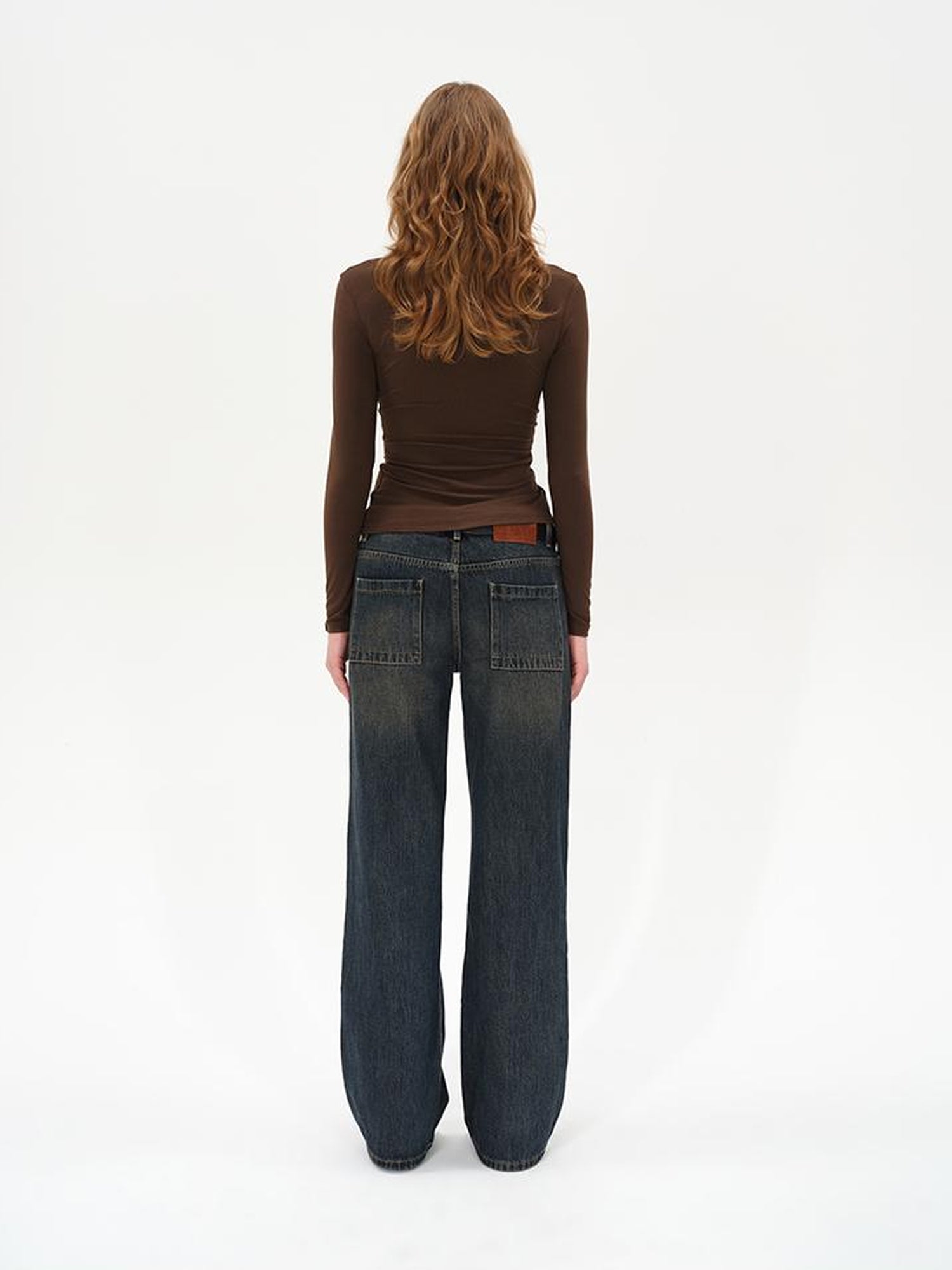 AFTADAWN Asymmetrical Placket Layered Lyocell Top