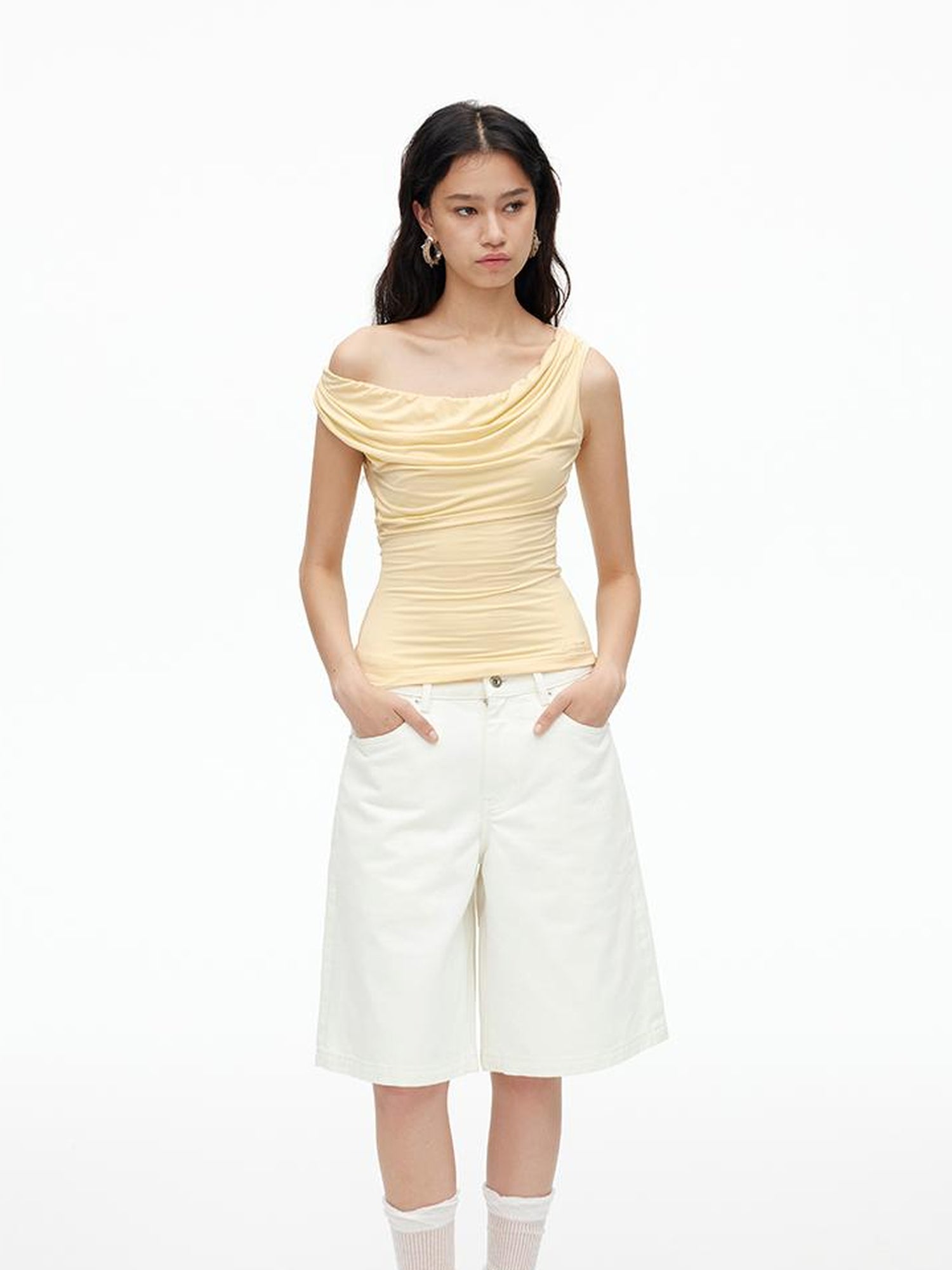 Backless Draped Sling Chain Detail Camisole