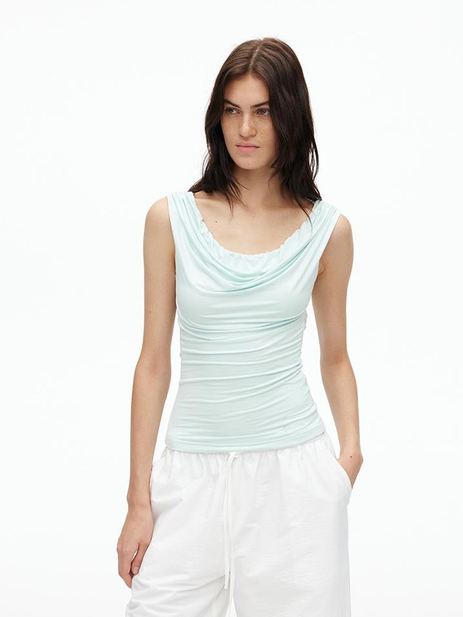 Backless Draped Sling Chain Detail Camisole