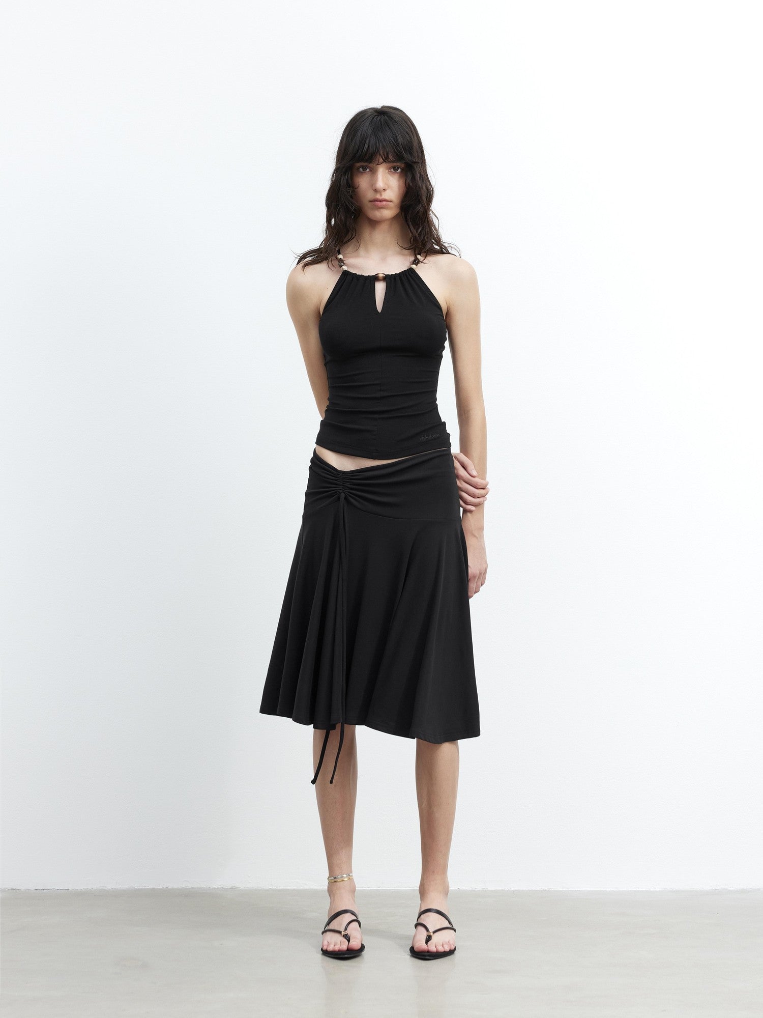 AFTADAWN Beaded Cutout Crisscross Back Slim Fit Skin Friendly Women&