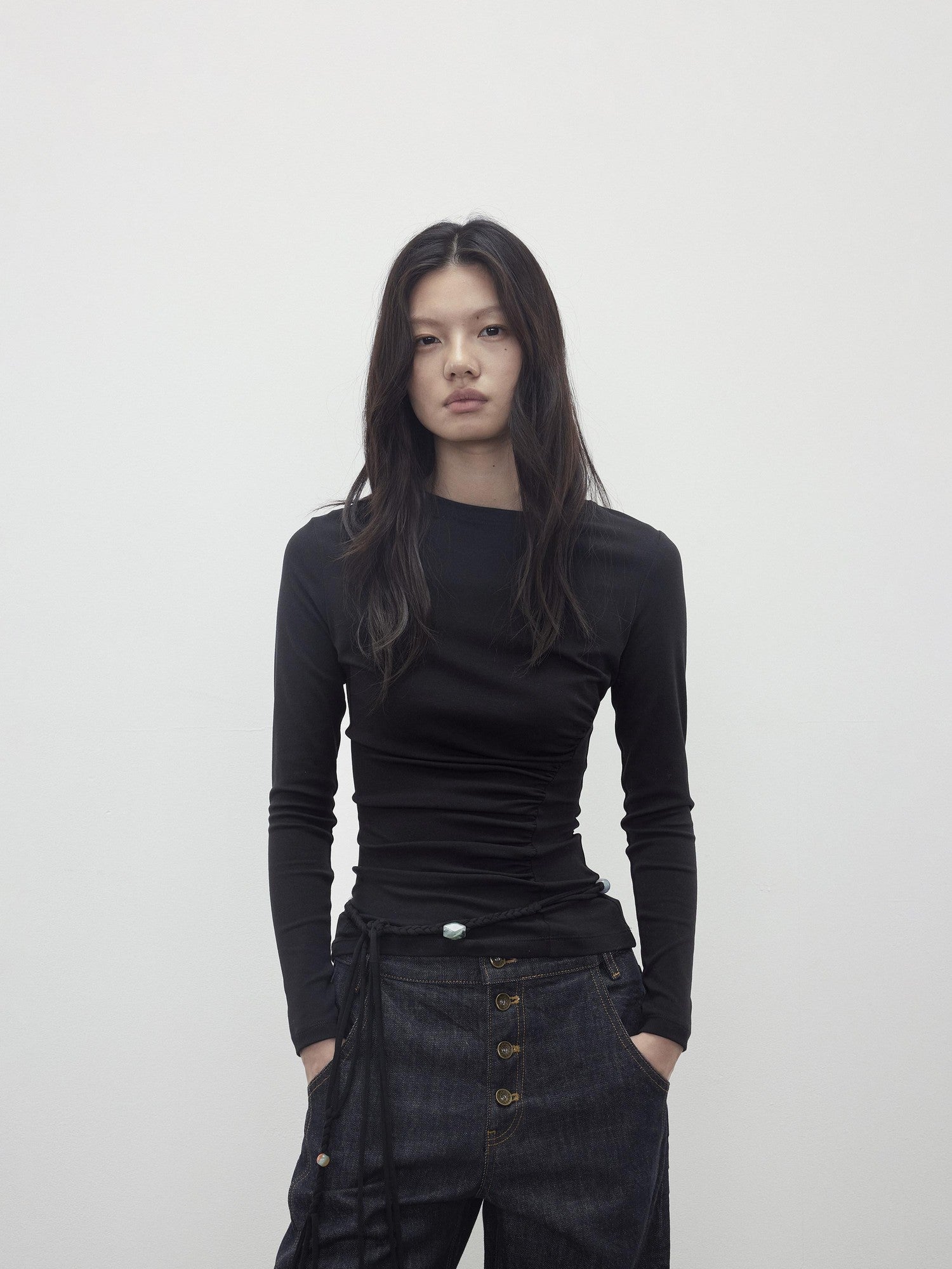 AFTADAWN Beaded Halter Asymmetric Ruched Women&
