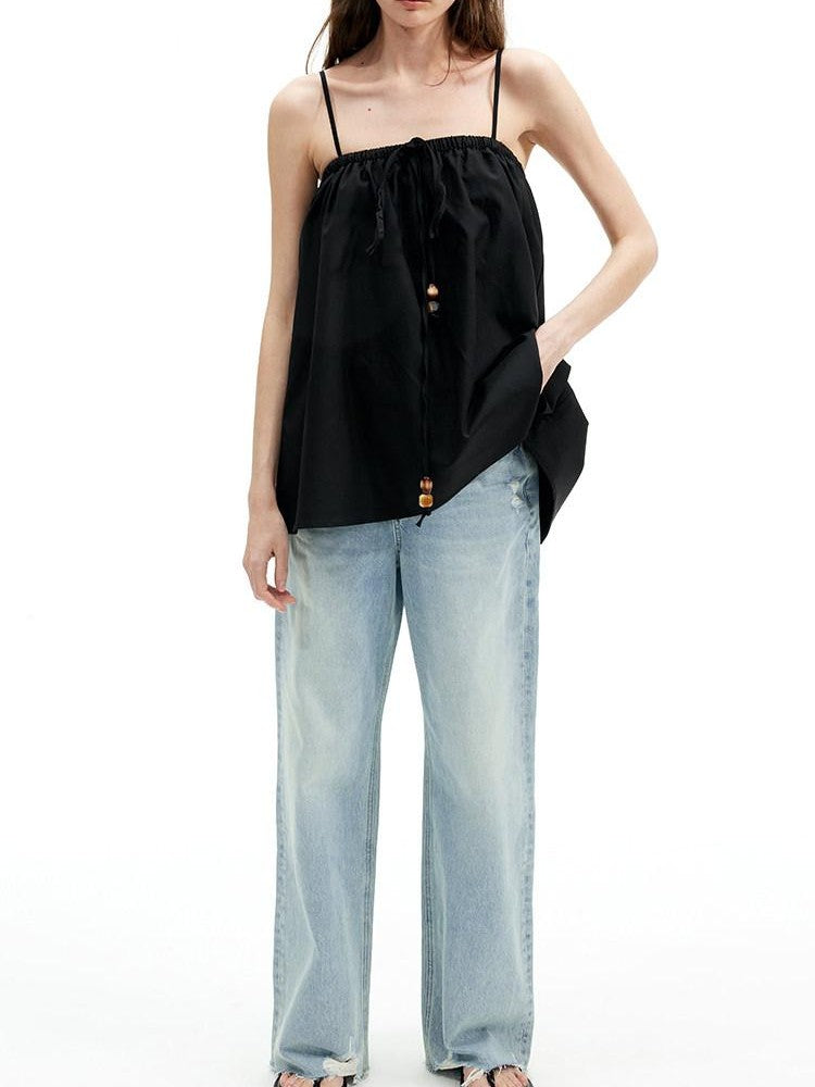 AFTADAWN Beaded Halter Convertible Drawstring Women&