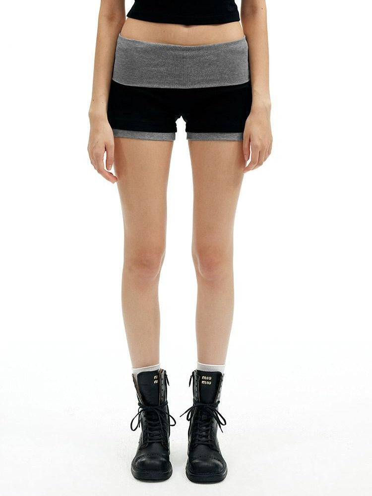 AFTADAWN Black Double Neck Back Twist Colorblock Women&