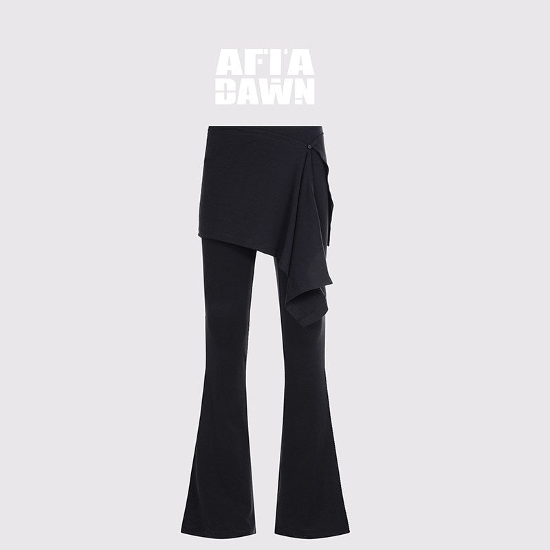 AFTADAWN_Black_Tie_Strap_Removable_Slimming_Micro_Flare_Women&