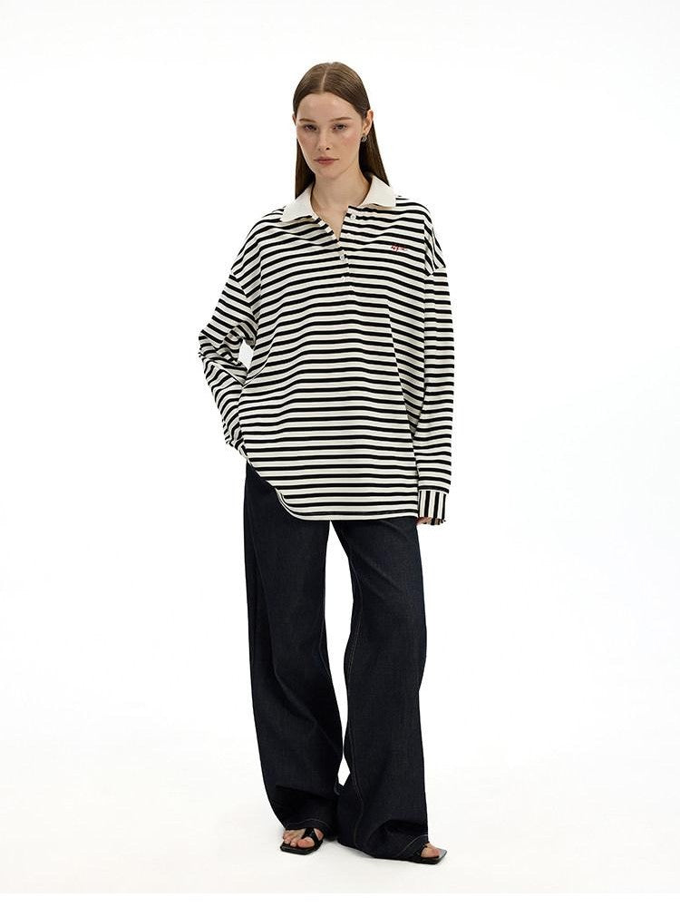 AFTADAWN Black White Striped Patchwork Women&