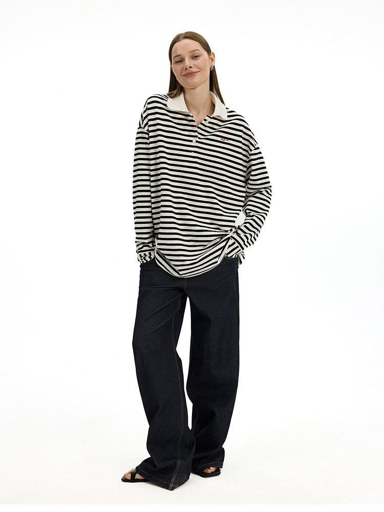 AFTADAWN Black White Striped Patchwork Women&