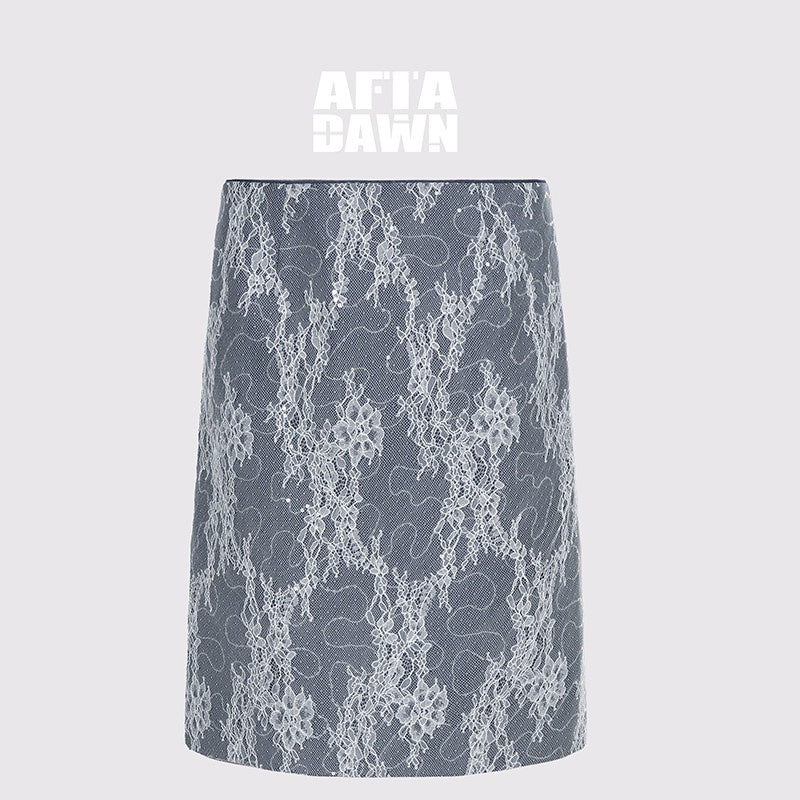 AFTADAWN_Blue_Lace_Mesh_Double_Layer_Spliced_Embroidered_Women&