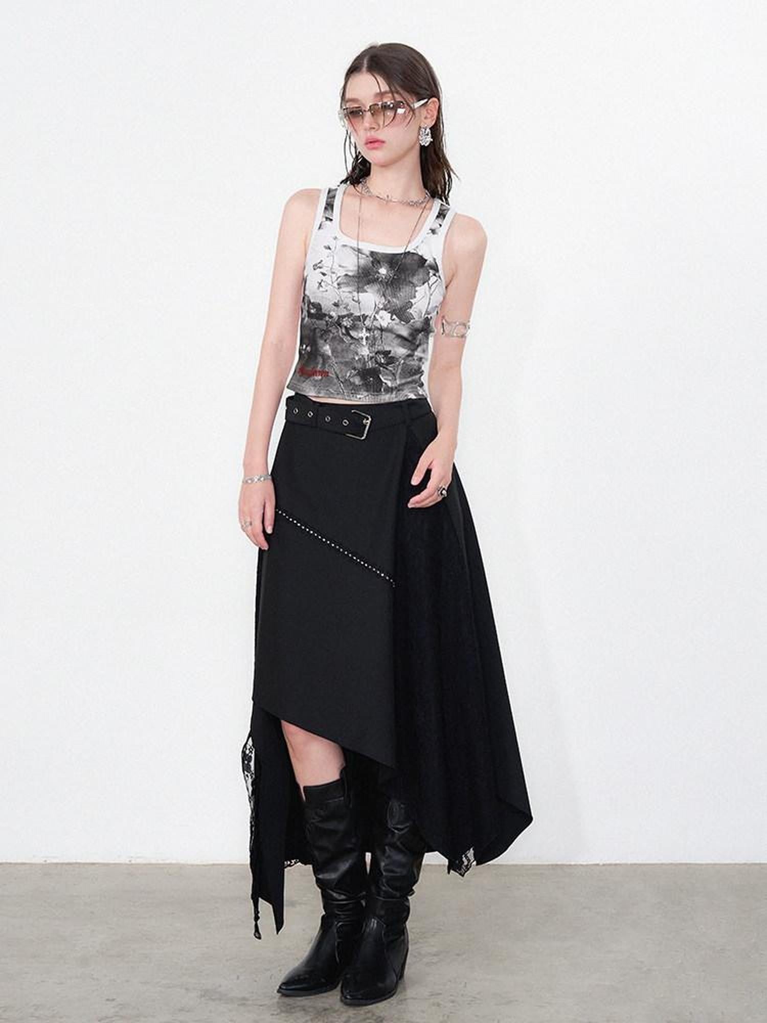 AFTADAWN Botanical Handpainted Floral Slim Fit Women&