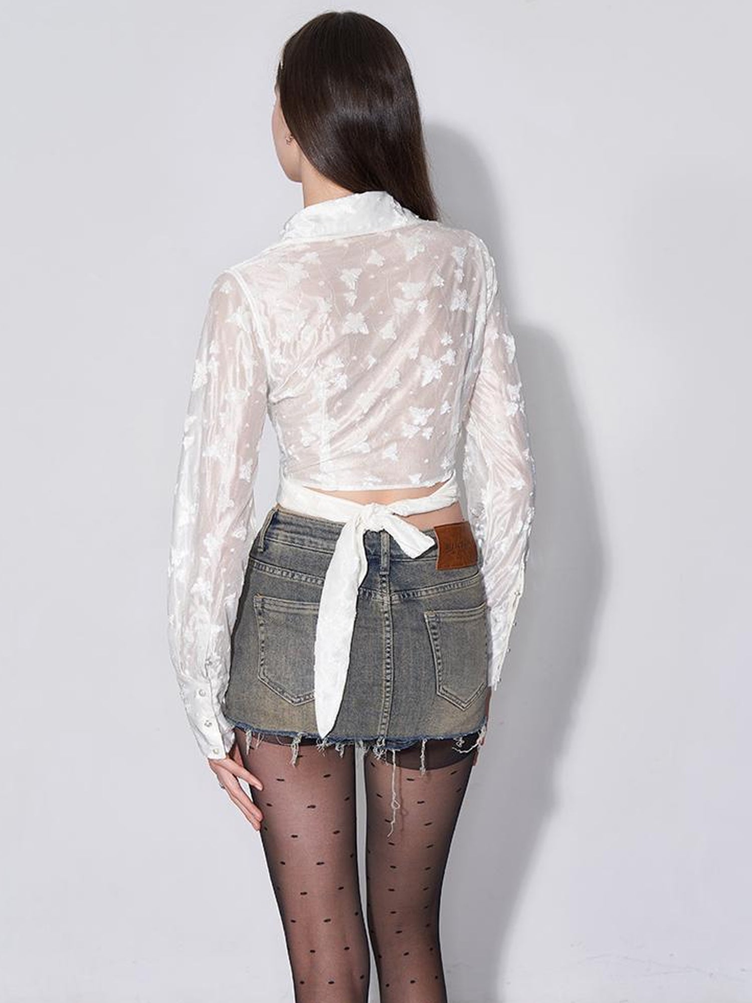 AFTADAWN Butterfly Dream Sheer Layering Shirt