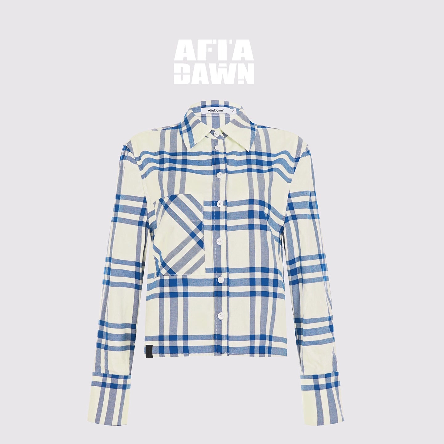 AFTADAWN_Classic_Blue_And_White_Check_Oversized_Long_Sleeve_Shirt_MISSTT