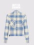 Classic Blue And White Check Oversized Long Sleeve Shirt